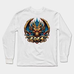 Wooden Gold Blue Dragon 2024 No.7 Long Sleeve T-Shirt